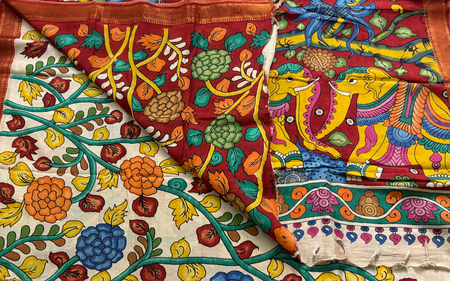 Pen Kalamkari Saree